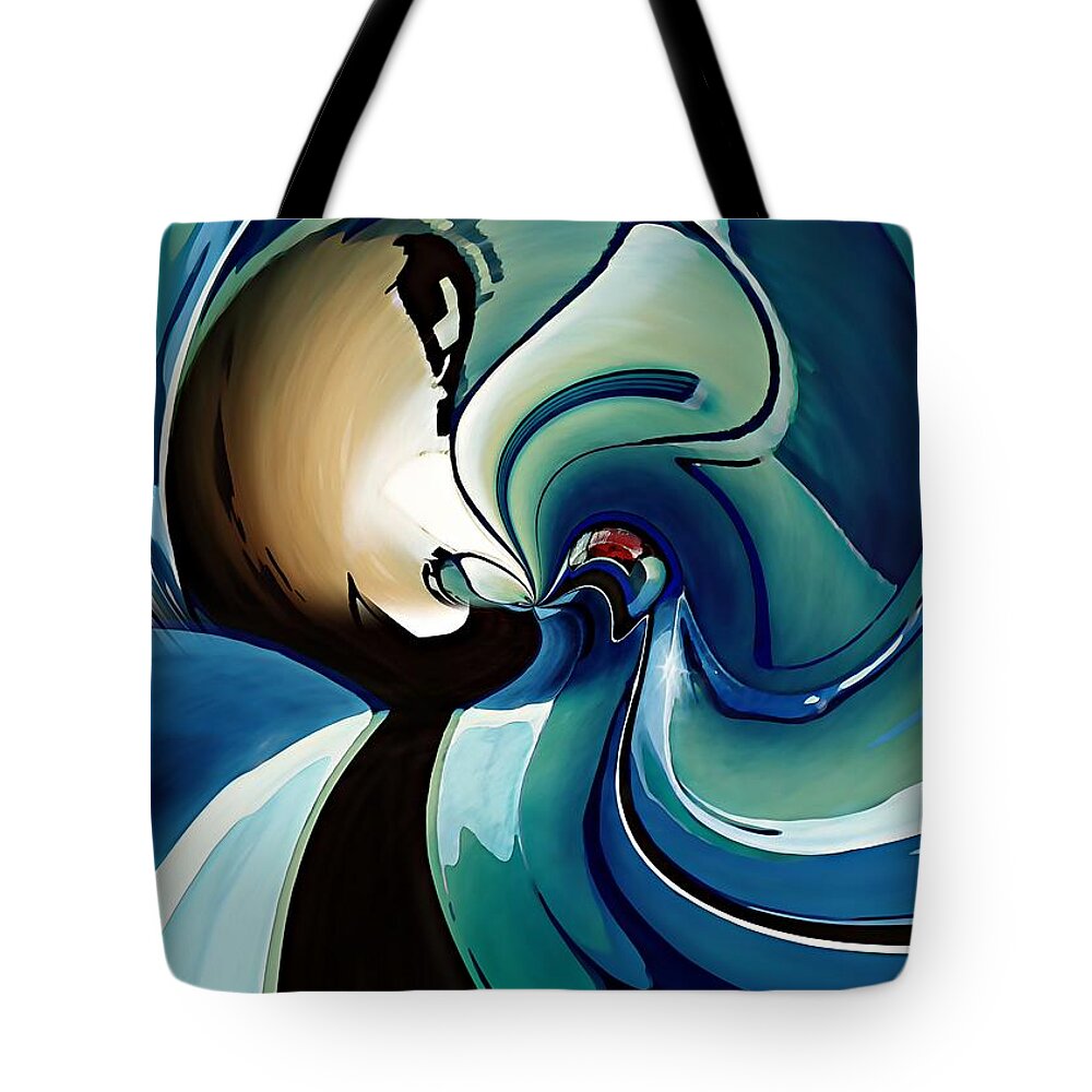 Swirl Tote Bag featuring the digital art Evening Stroll With Salvador by David Manlove