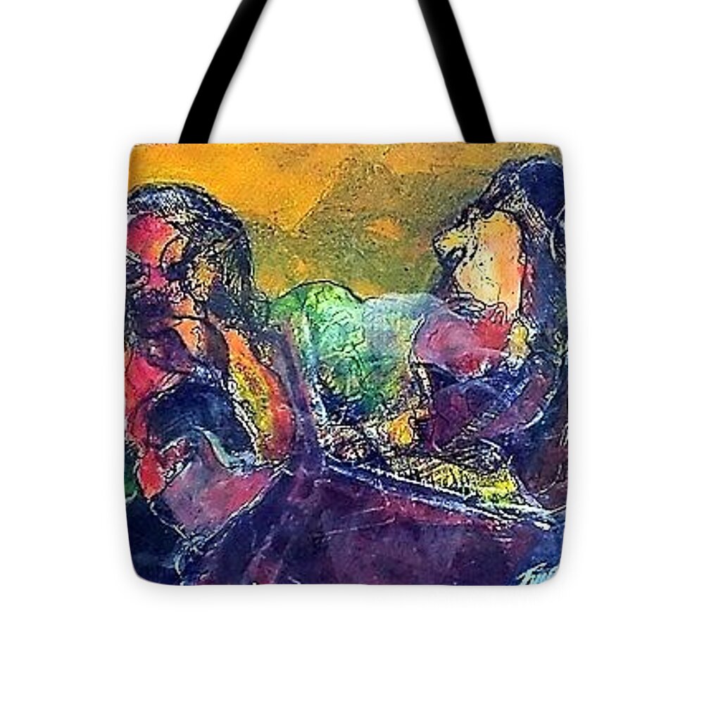  Tote Bag featuring the painting Every Day. by Val Byrne
