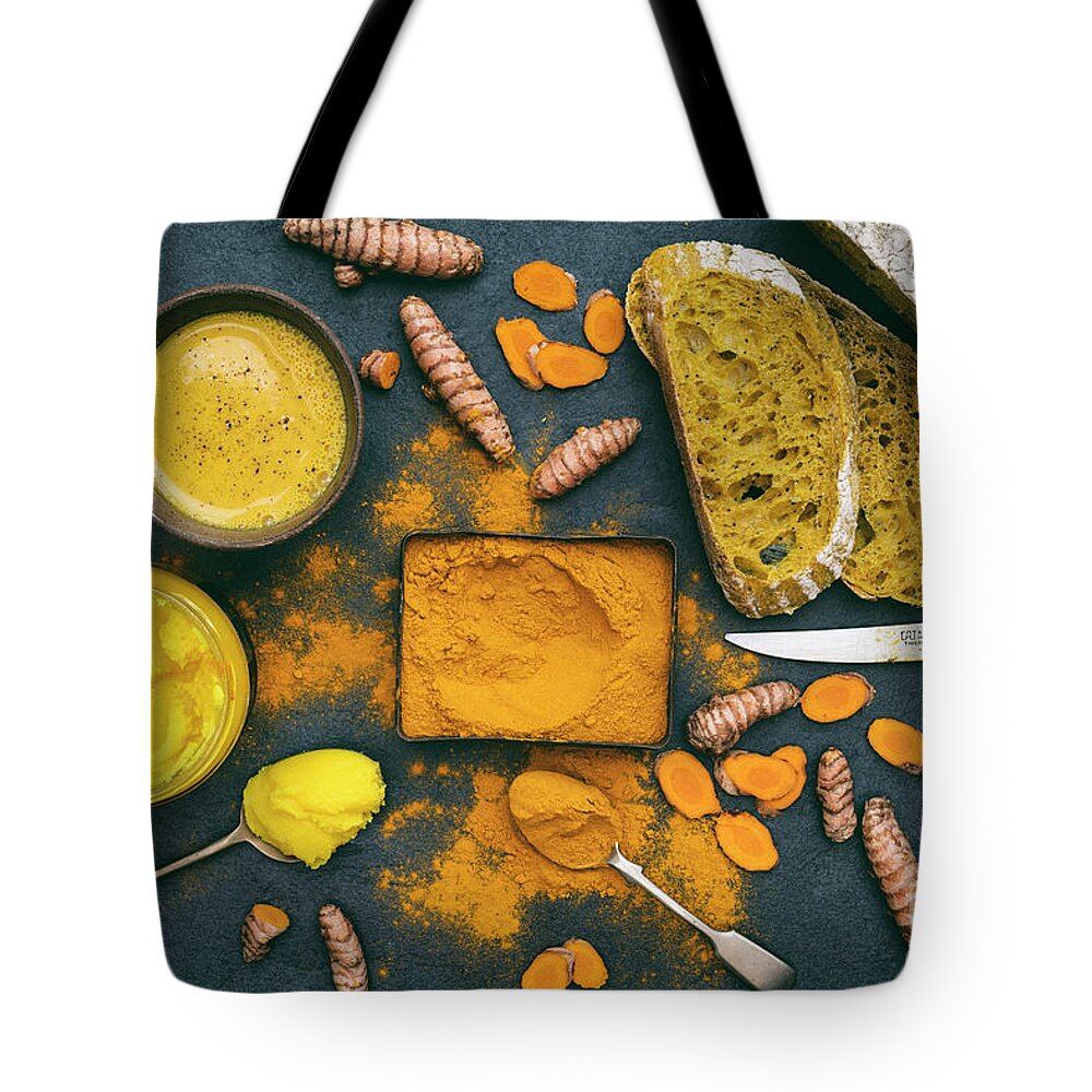 Turmeric Ghee Tote Bag featuring the photograph Everything Turmeric by Tim Gainey
