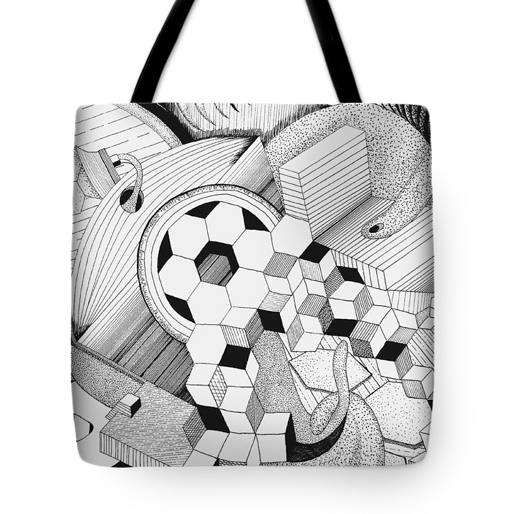 Monster Tote Bag featuring the drawing Evolution by Vallee Johnson