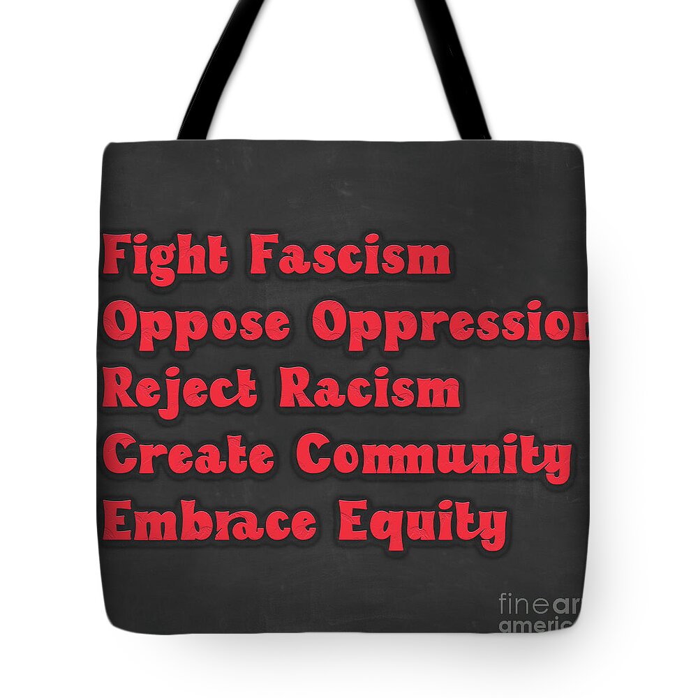 Anti-fascism Tote Bag featuring the digital art Excessive Force by Bentley Davis