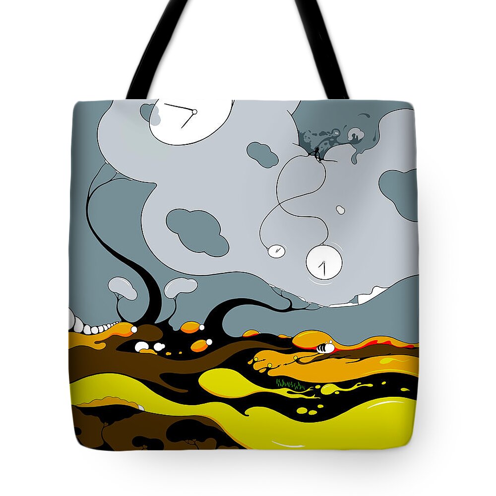 Surrealism Tote Bag featuring the drawing Exhausted by Craig Tilley