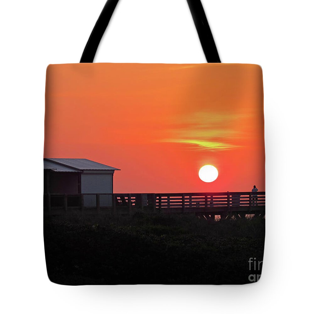 Exiting Of Day Tote Bag featuring the photograph Exiting of Day by Roberta Byram
