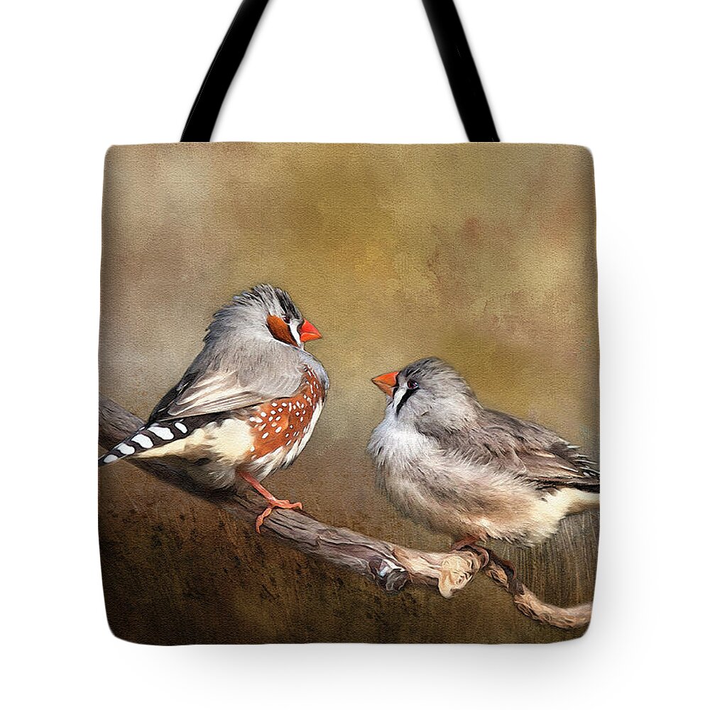 Finch Tote Bag featuring the photograph Exotic Zebra Finch by Theresa Tahara