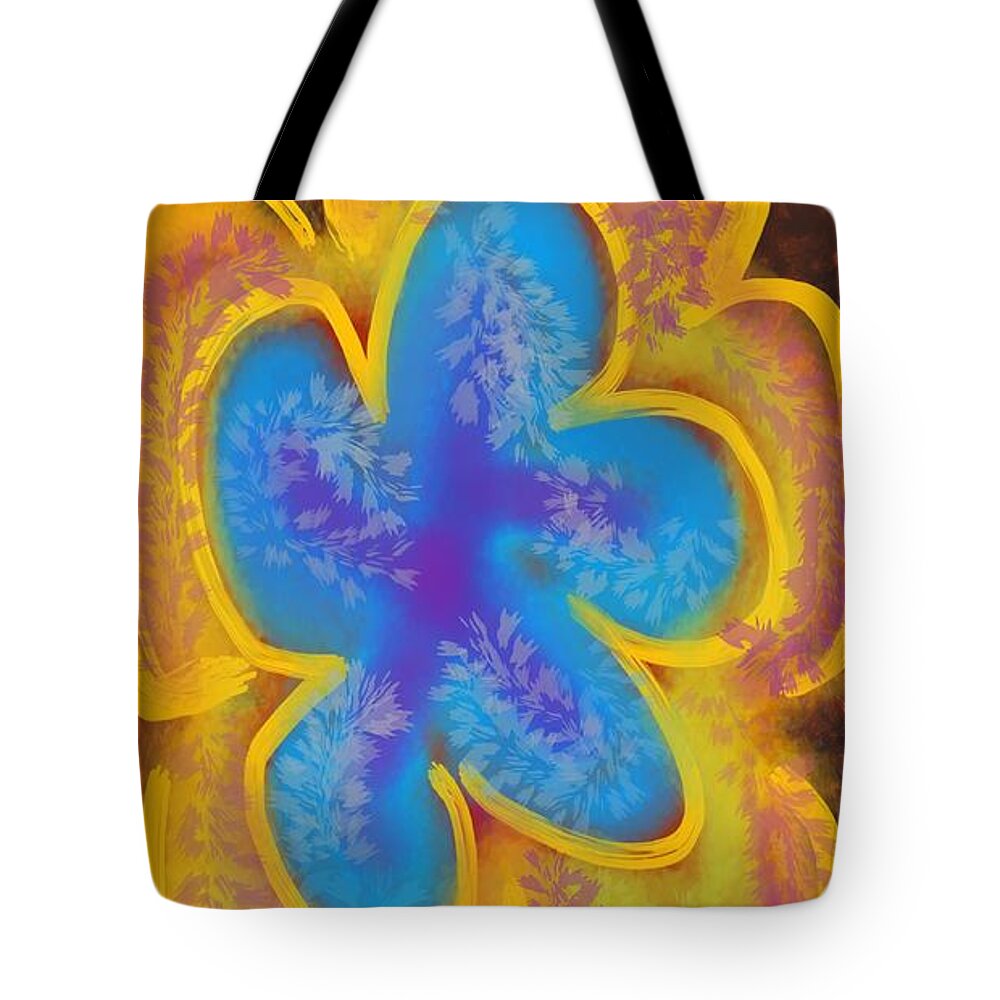 Blue Tote Bag featuring the digital art Expansion by Ljev Rjadcenko
