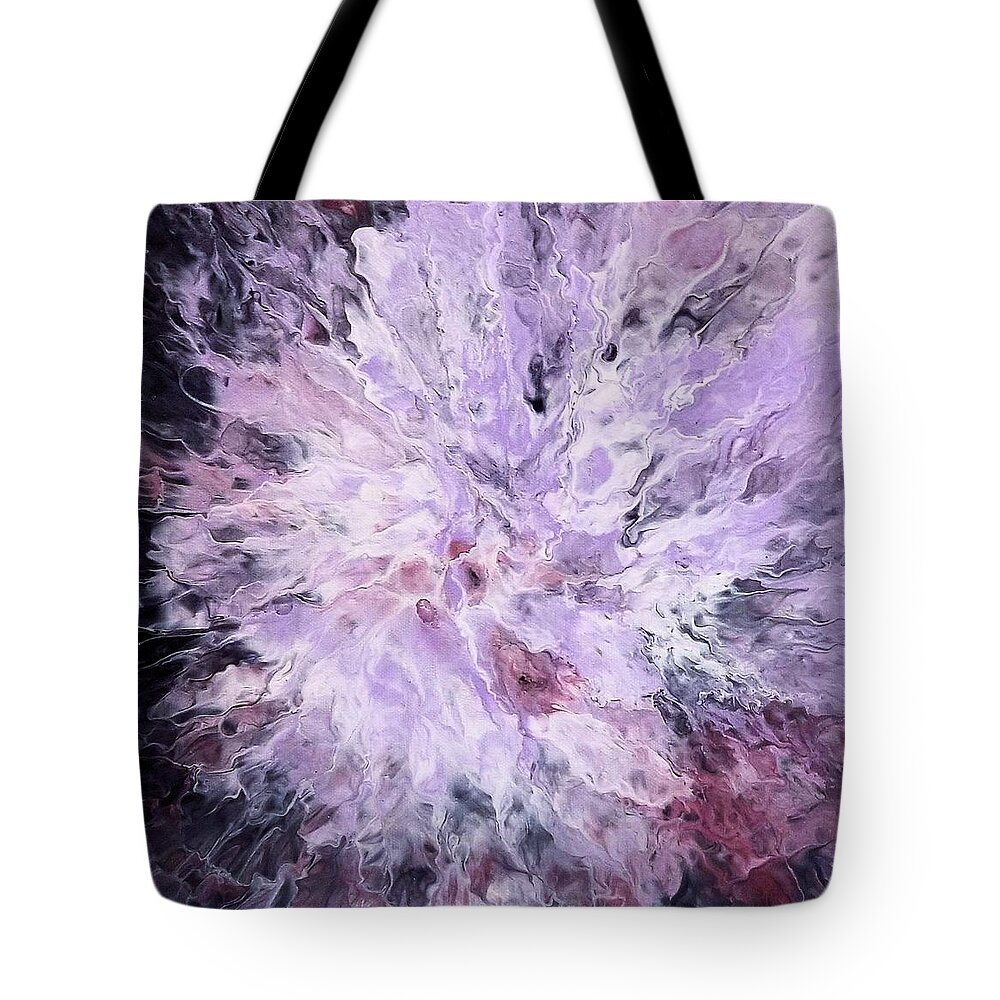 Abstract Tote Bag featuring the painting Carnation by Pour Your heART Out Artworks