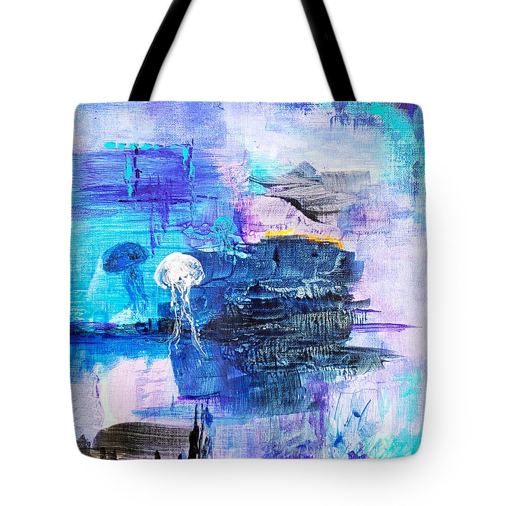 Abstract Tote Bag featuring the painting Extraordinary by Christine Bolden