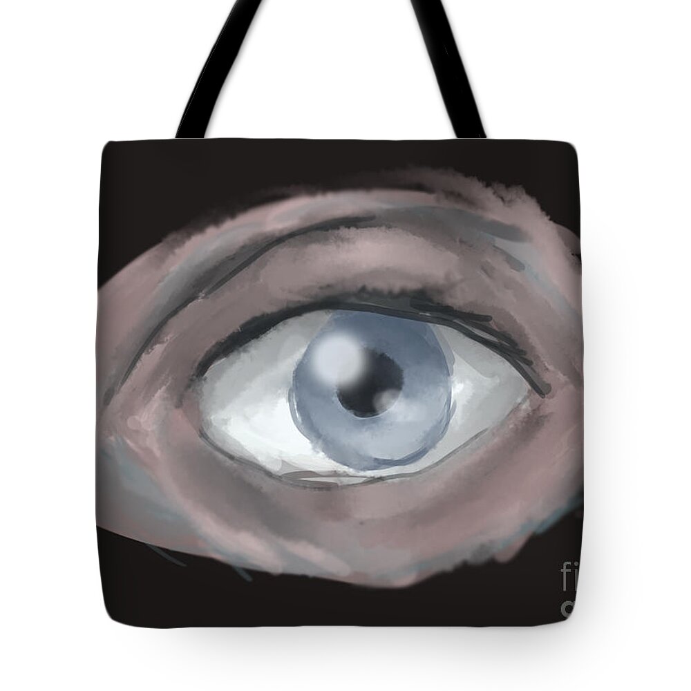 Eye Tote Bag featuring the digital art Eye by Jayson Halberstadt