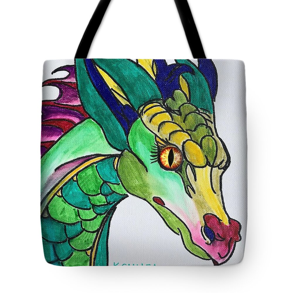 Pets Tote Bag featuring the painting Eye of the Dragon by Kathie Camara