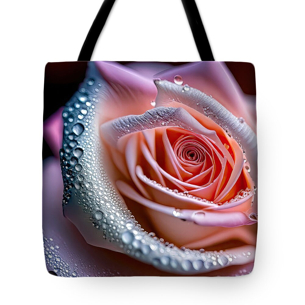 Flower Tote Bag featuring the photograph Eye Of The Rose by Bill and Linda Tiepelman