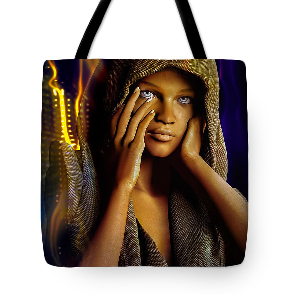 Eyes Tote Bag featuring the digital art EYE OF THE SOUL x by Shadowlea Is