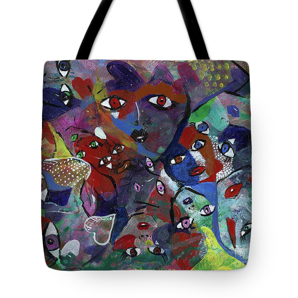 Eyes Tote Bag featuring the painting Eyes Have It by Tessa Evette