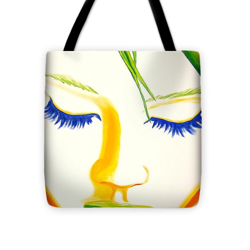 Woman Tote Bag featuring the painting Face Forward by Holly Picano