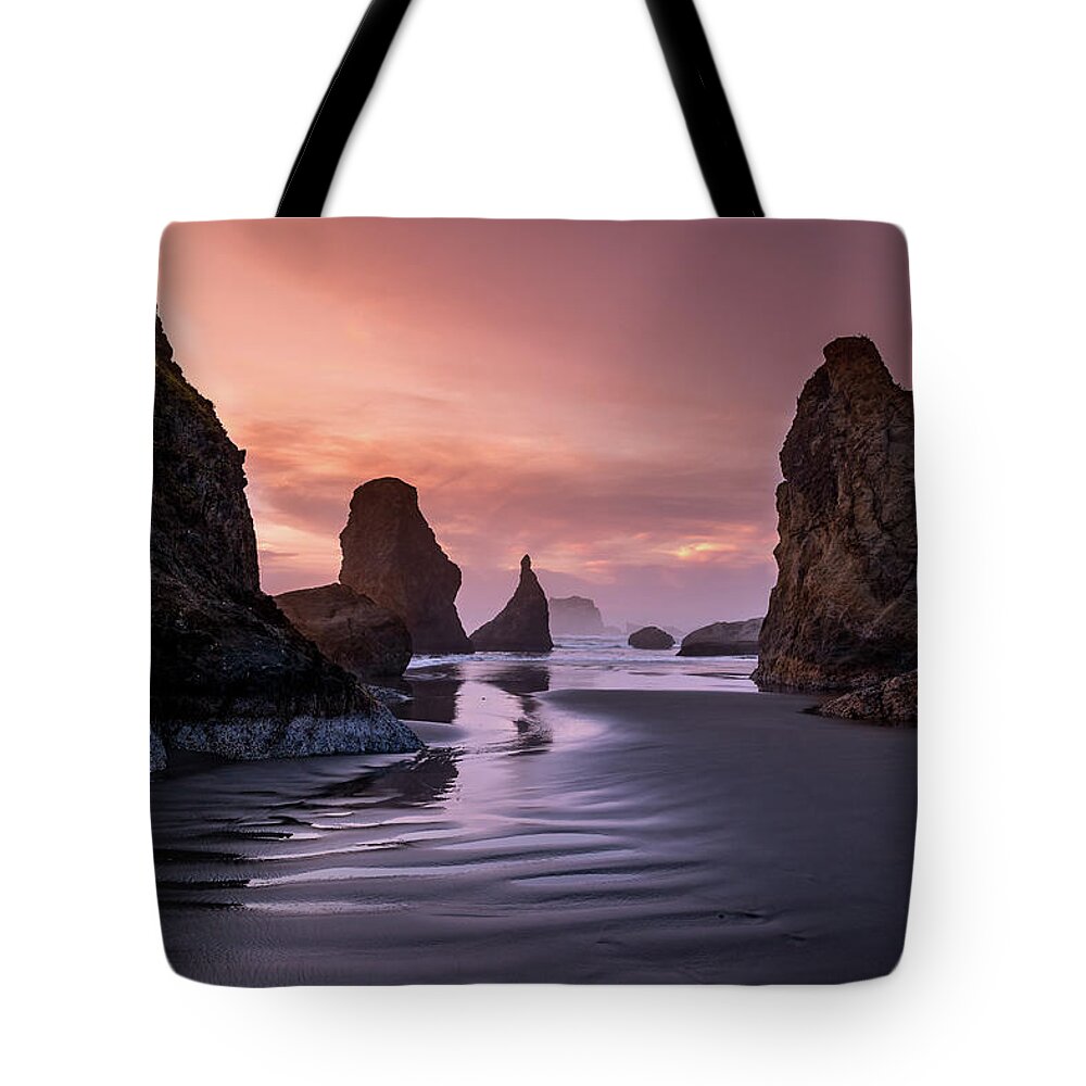 Sunset Tote Bag featuring the photograph Fading Away by Chuck Rasco Photography