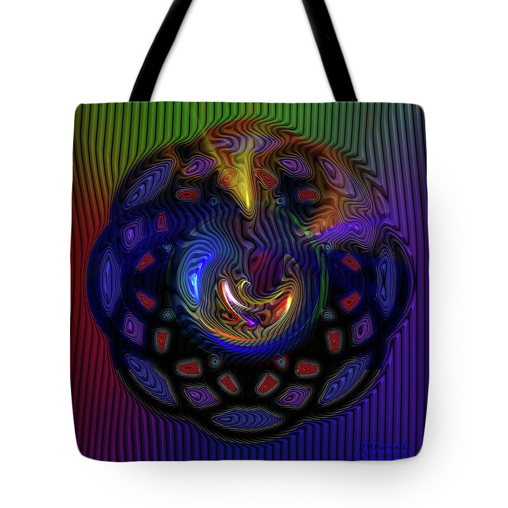 Abstract Tote Bag featuring the digital art Failed Light Containment by Diane Parnell