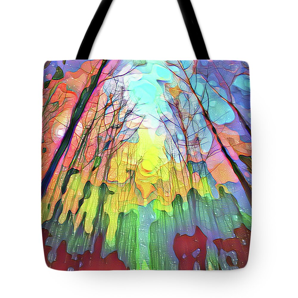 Magical Realism Tote Bag featuring the digital art Fairy Forest by Christina Rick