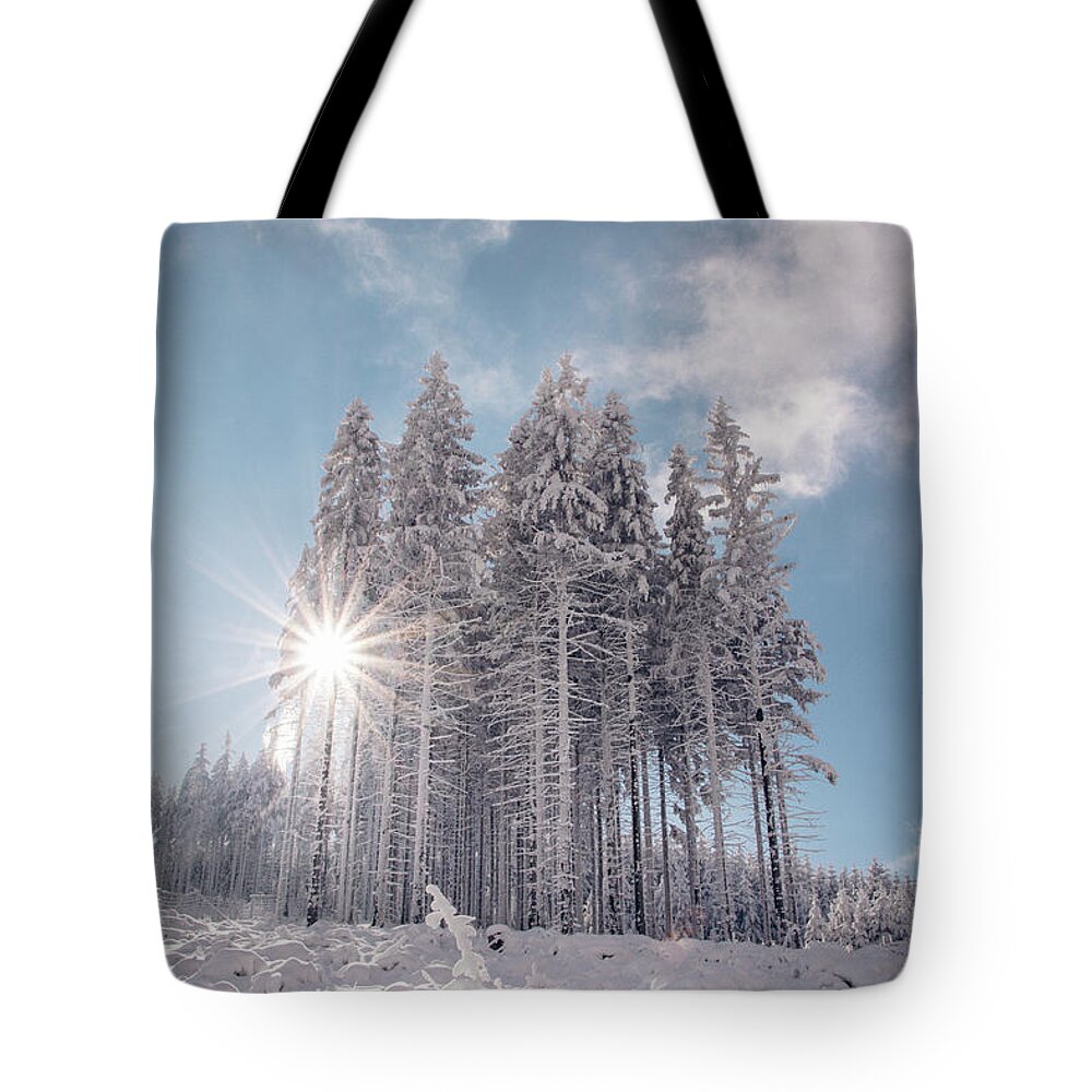 Highlands Tote Bag featuring the photograph Fairy-tale wilderness covered in snow by Vaclav Sonnek