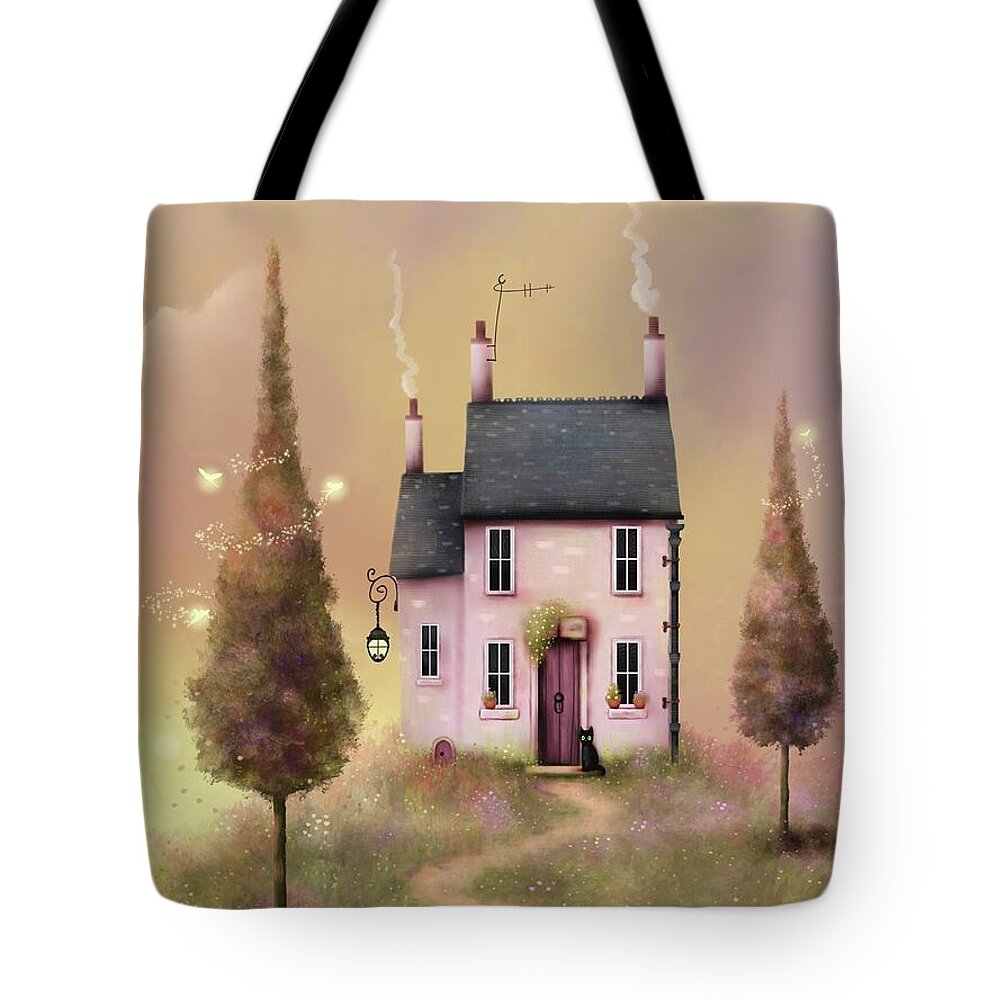 Fairy Tote Bag featuring the painting Fairy Two Trees by Joe Gilronan