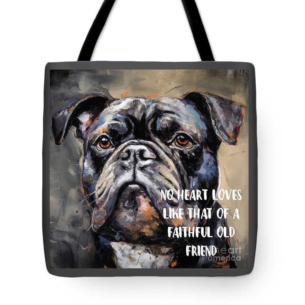 Dog Tote Bag featuring the painting Faithful Old Friend by Tina LeCour