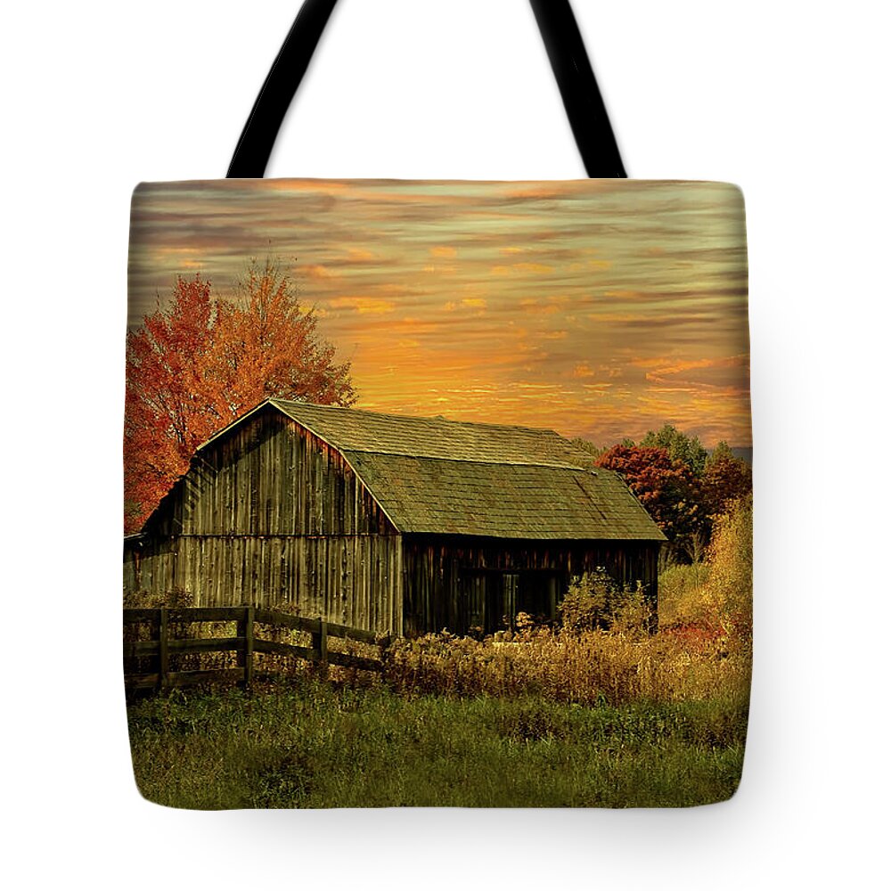 Barn Tote Bag featuring the photograph Fall Has Always Been My Favorite Season. by Skip Tribby