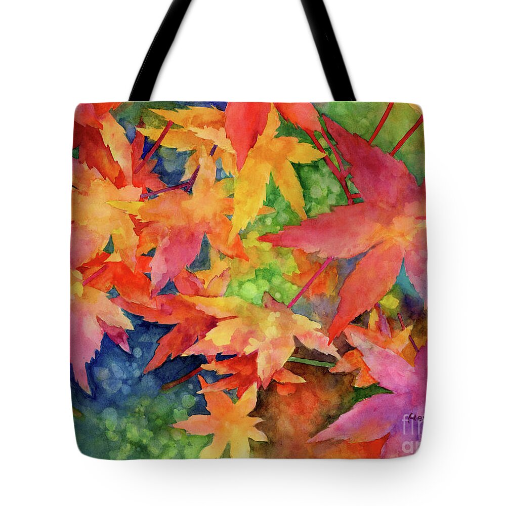 Maple Tote Bag featuring the painting Fall Maple Leaves by Hailey E Herrera