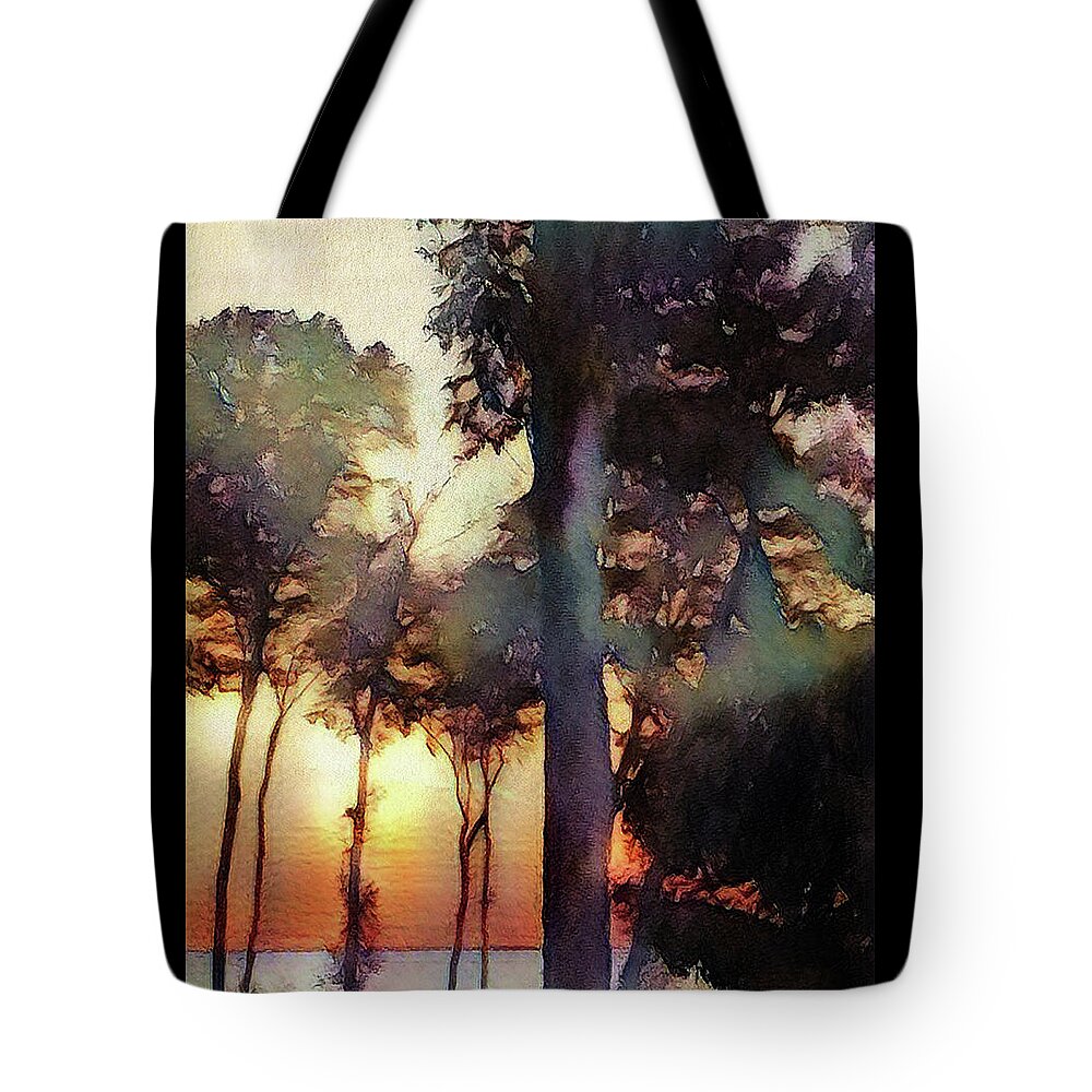 Trees Tote Bag featuring the photograph Fall Sunset by Tim Nyberg