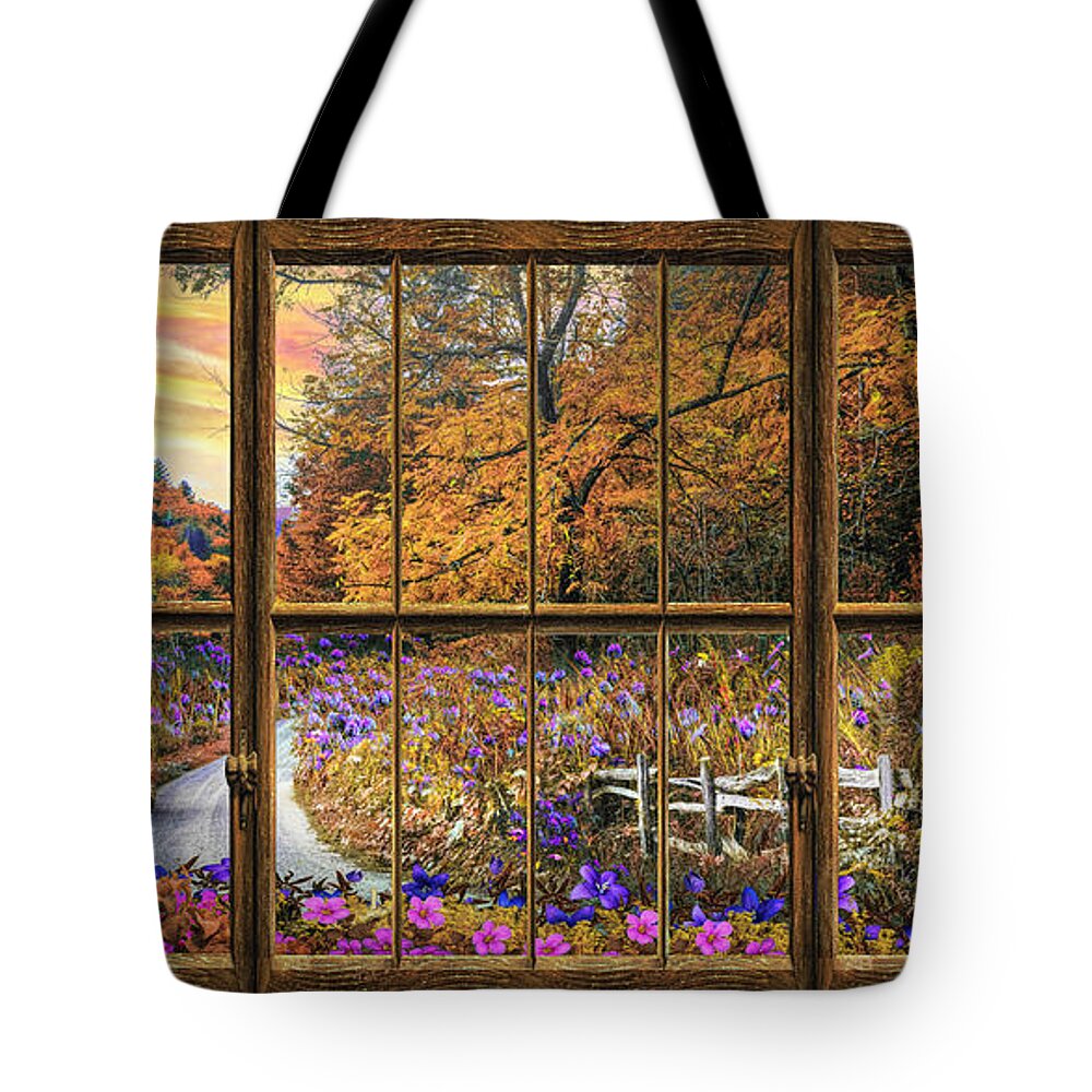 Clouds Tote Bag featuring the photograph Fall Window View by Debra and Dave Vanderlaan