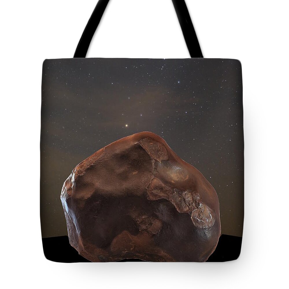 Meteorite Fall Tote Bag featuring the photograph Fallen from the Sky by Karine GADRE