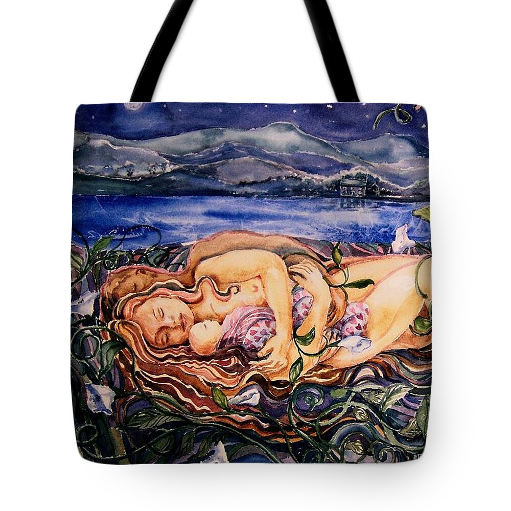 Couple Tote Bag featuring the painting Family by Trudi Doyle