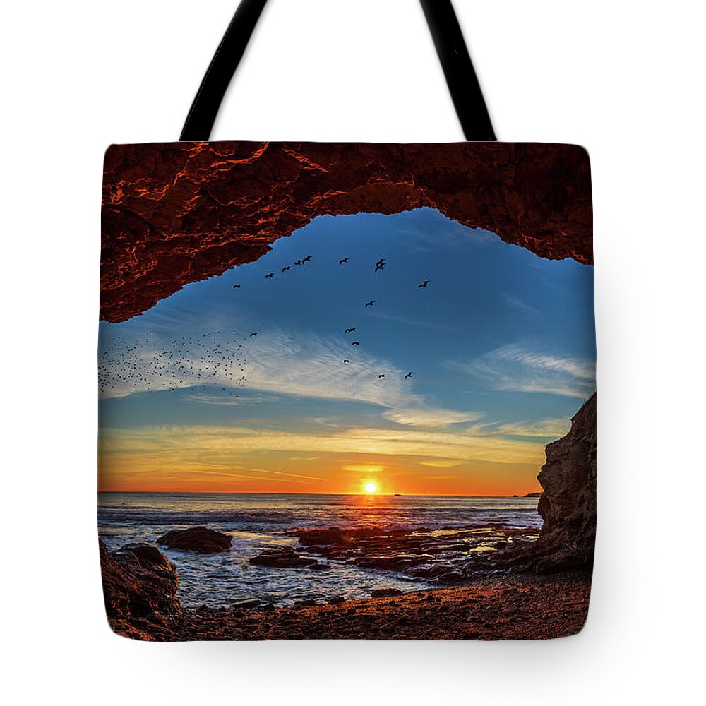 Seascape Tote Bag featuring the photograph Fantastic Sea Cave by Mimi Ditchie