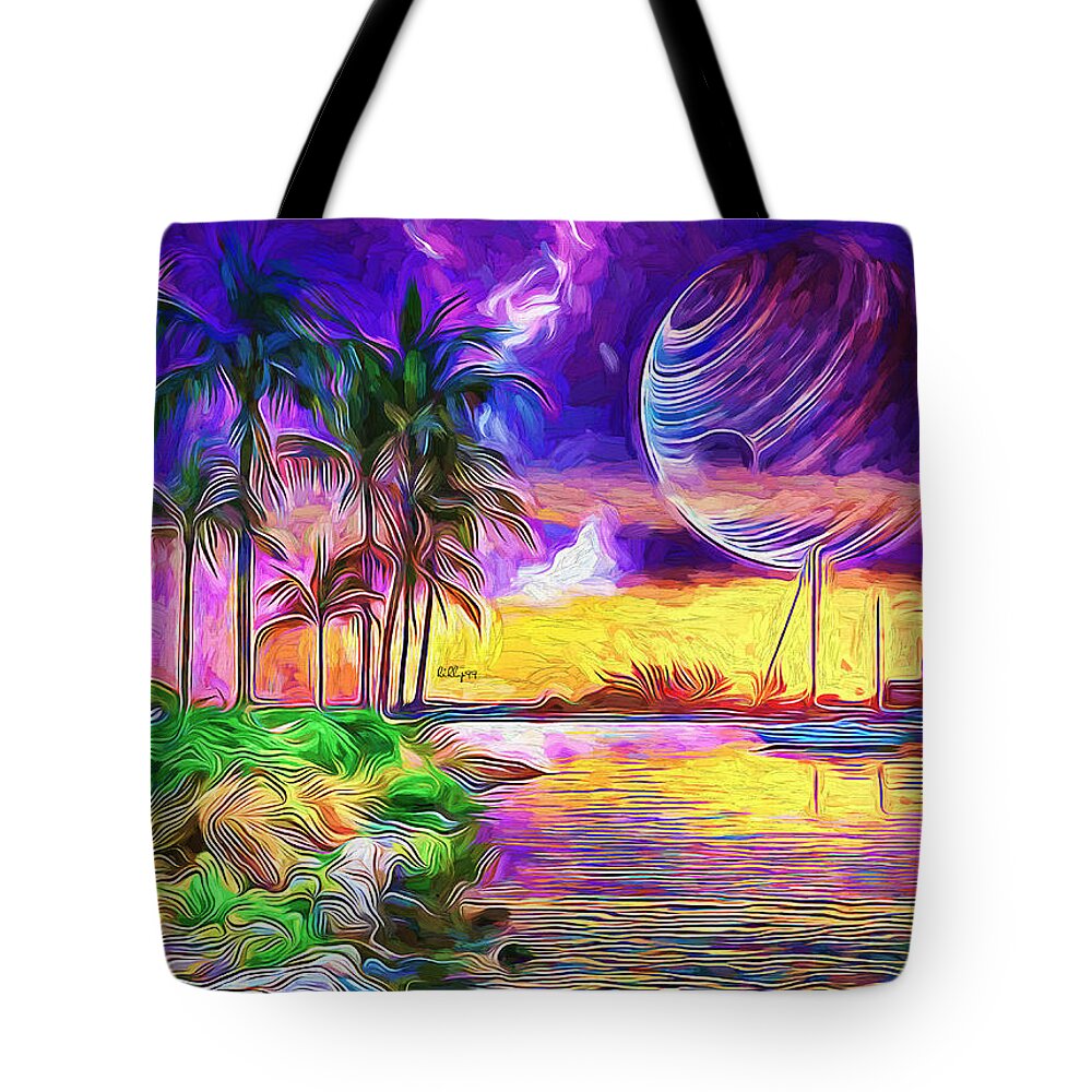 Paint Tote Bag featuring the painting Fantasy coast by Nenad Vasic
