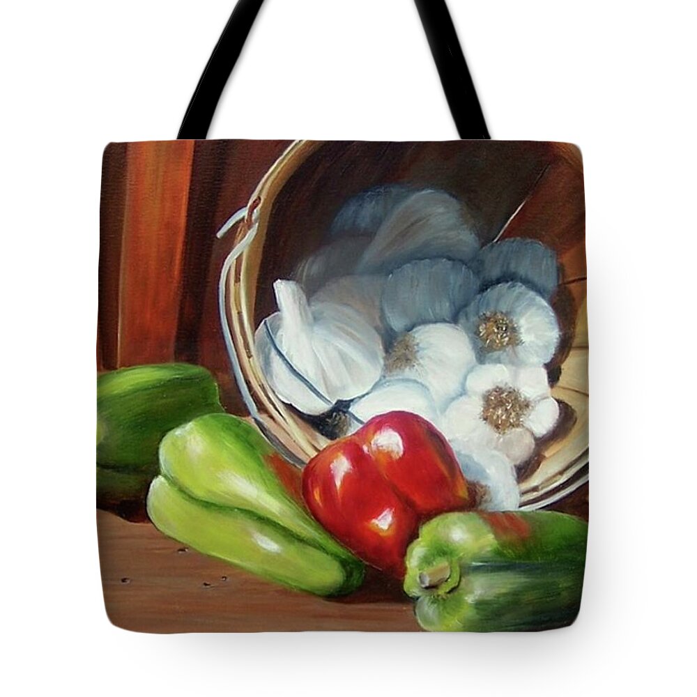 Peppers Tote Bag featuring the painting Farmers Market by Susan Dehlinger
