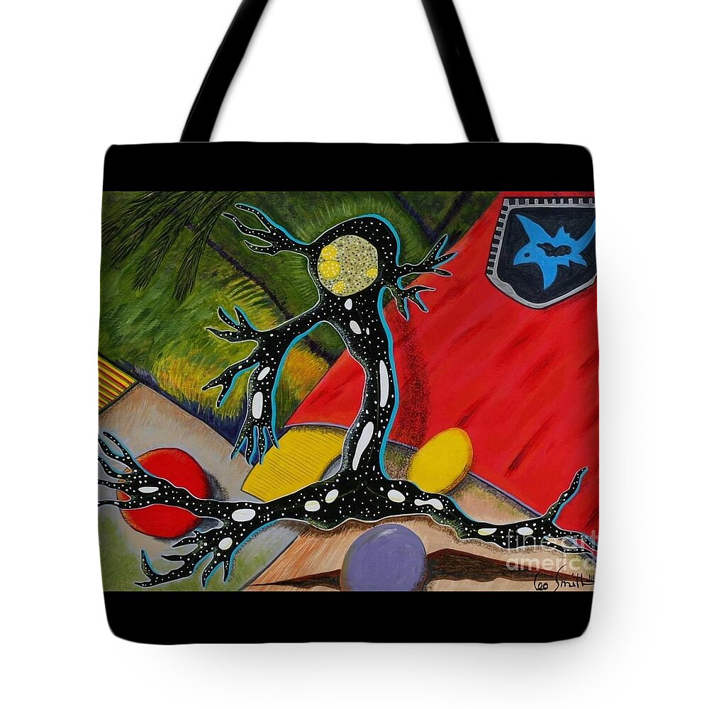 Leo Smith Tote Bag featuring the painting Fast Girl by Leo Smith