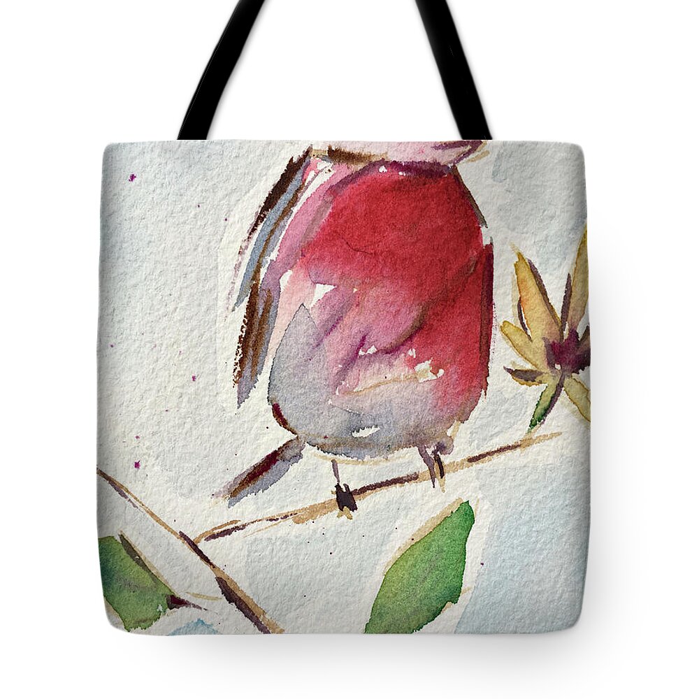 Finch Tote Bag featuring the painting Fat little Finch by Roxy Rich