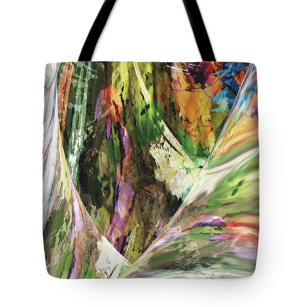 Feather Tote Bag featuring the digital art Feather Energy by Jacqueline Shuler