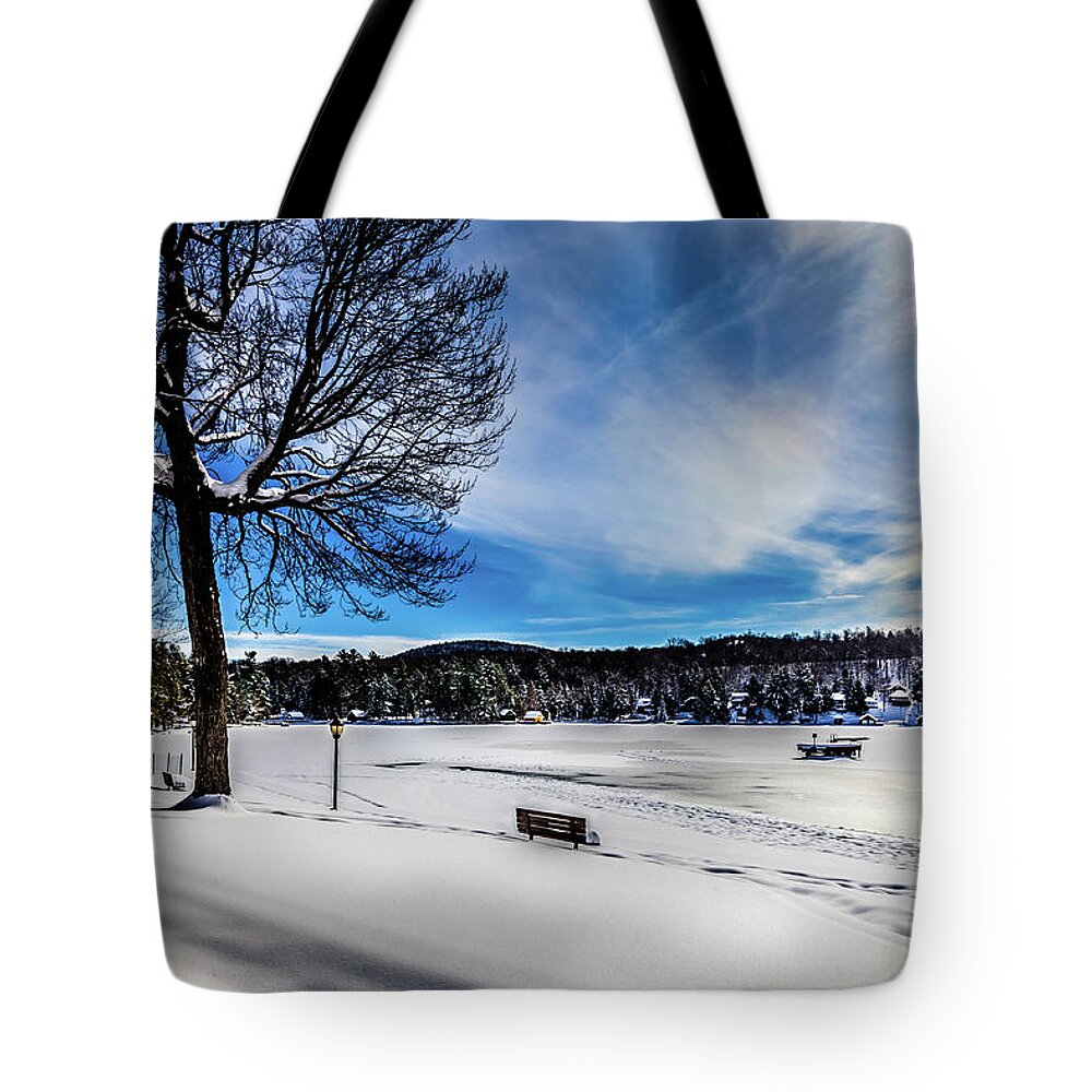 February In Old Forge Tote Bag featuring the photograph February in Old Forge by David Patterson