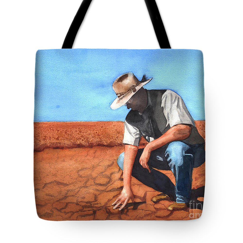 Australia Tote Bag featuring the painting Feeling the Drought by Vicki B Littell