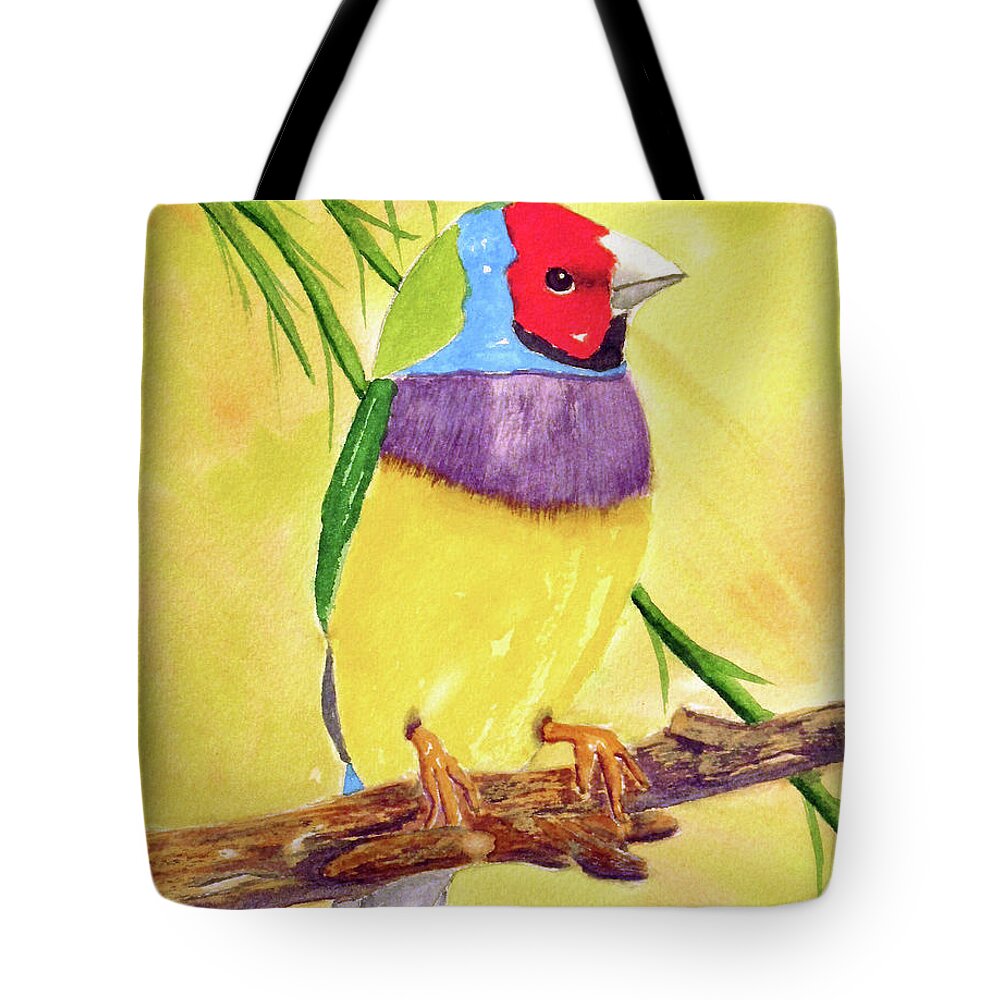 Red Tote Bag featuring the painting Felicia Finch by Richard Stedman