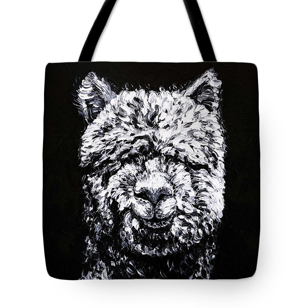 Alpaca Tote Bag featuring the painting Felicity by Bari Rhys