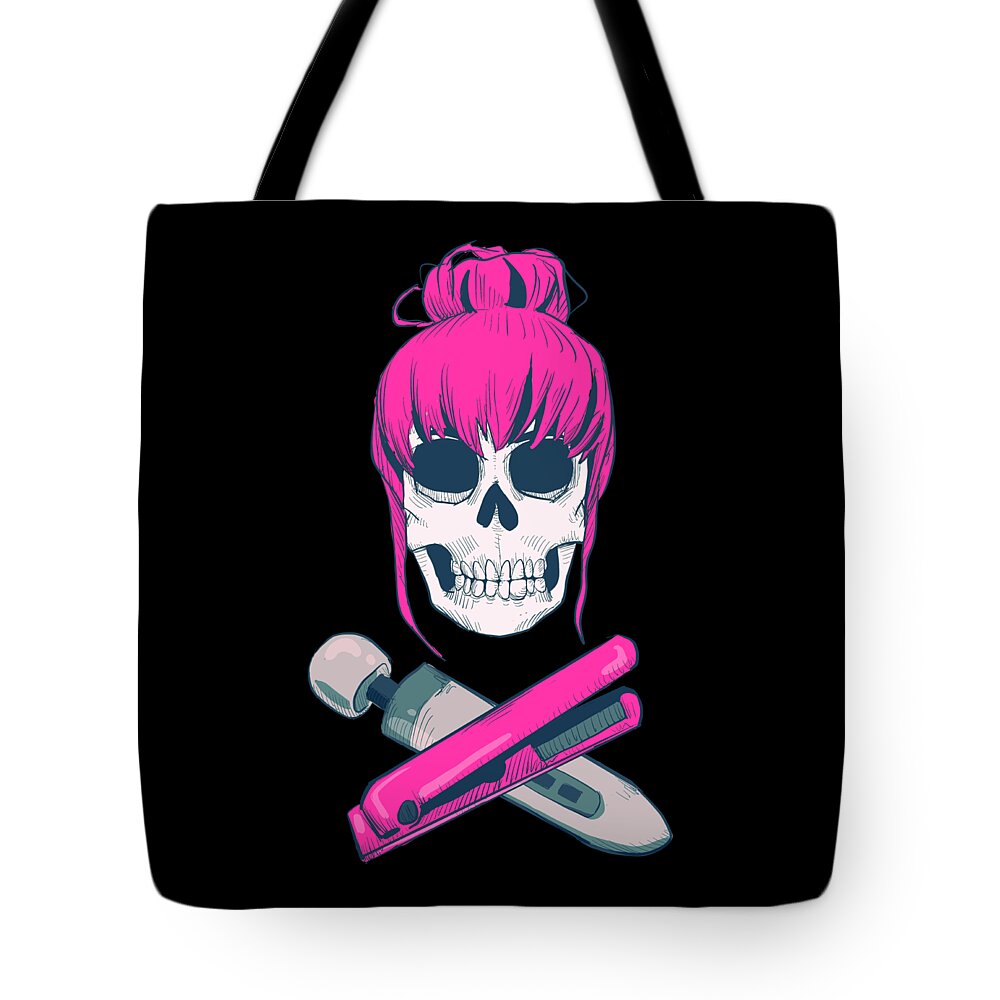 Skull Tote Bag featuring the drawing Female Jolly Roger by Ludwig Van Bacon