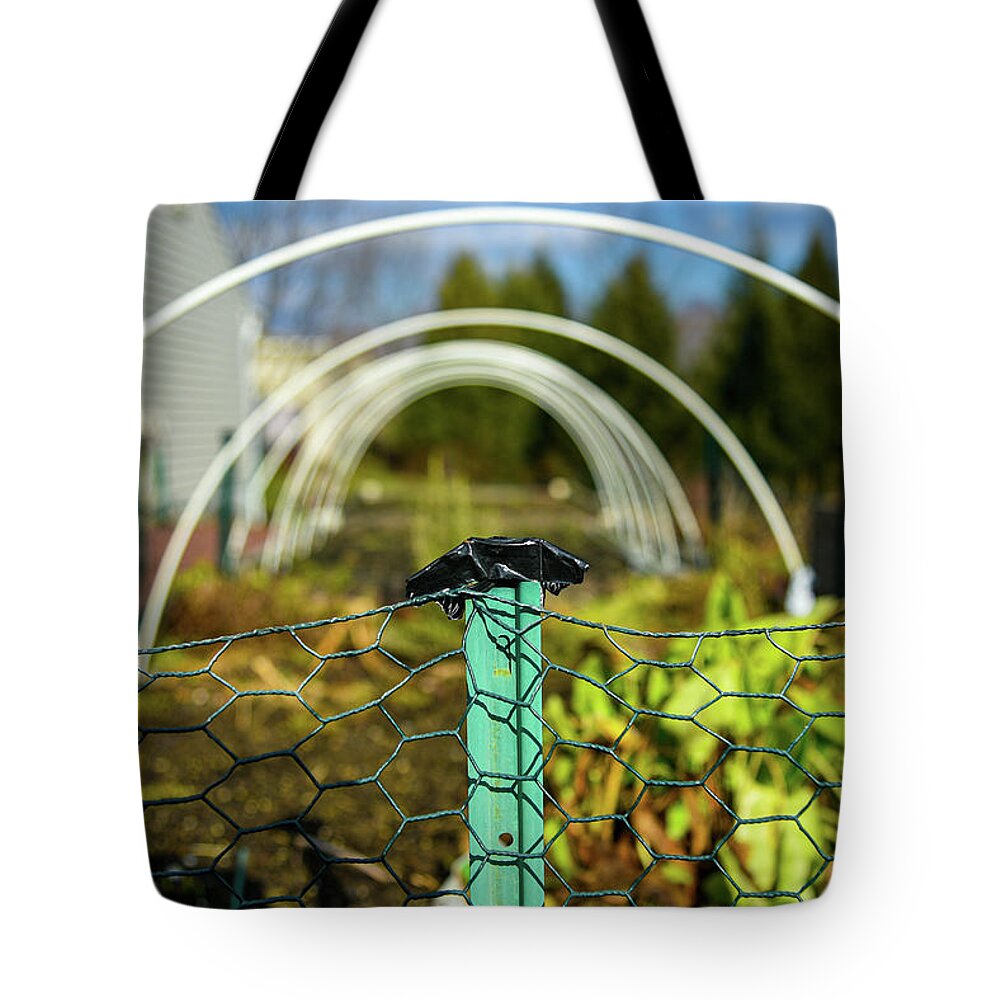 Garden Tote Bag featuring the photograph Fenced In by Lynn Thomas Amber