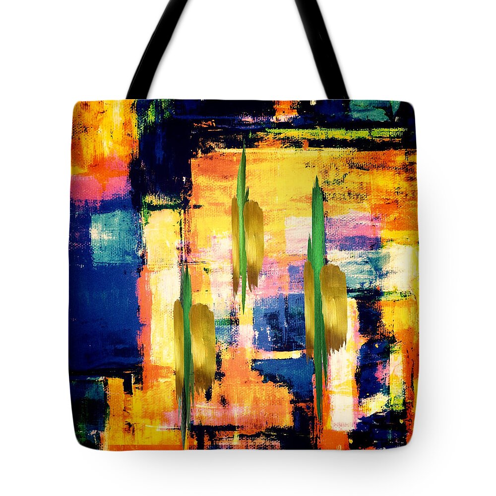 Abstract Art Tote Bag featuring the digital art Fertile by Canessa Thomas