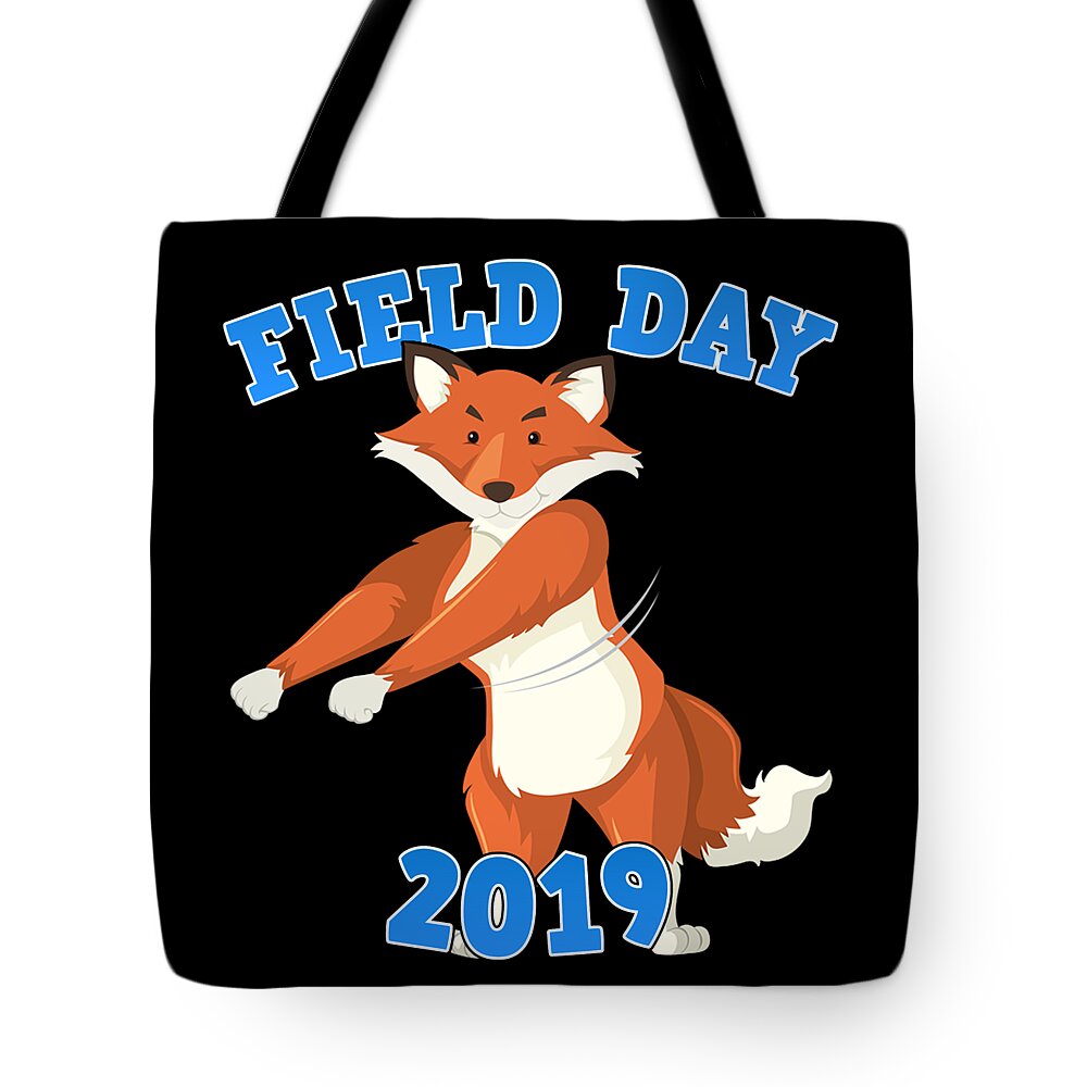 Cool Tote Bag featuring the digital art Field Day 2019 Flossing Fox by Flippin Sweet Gear