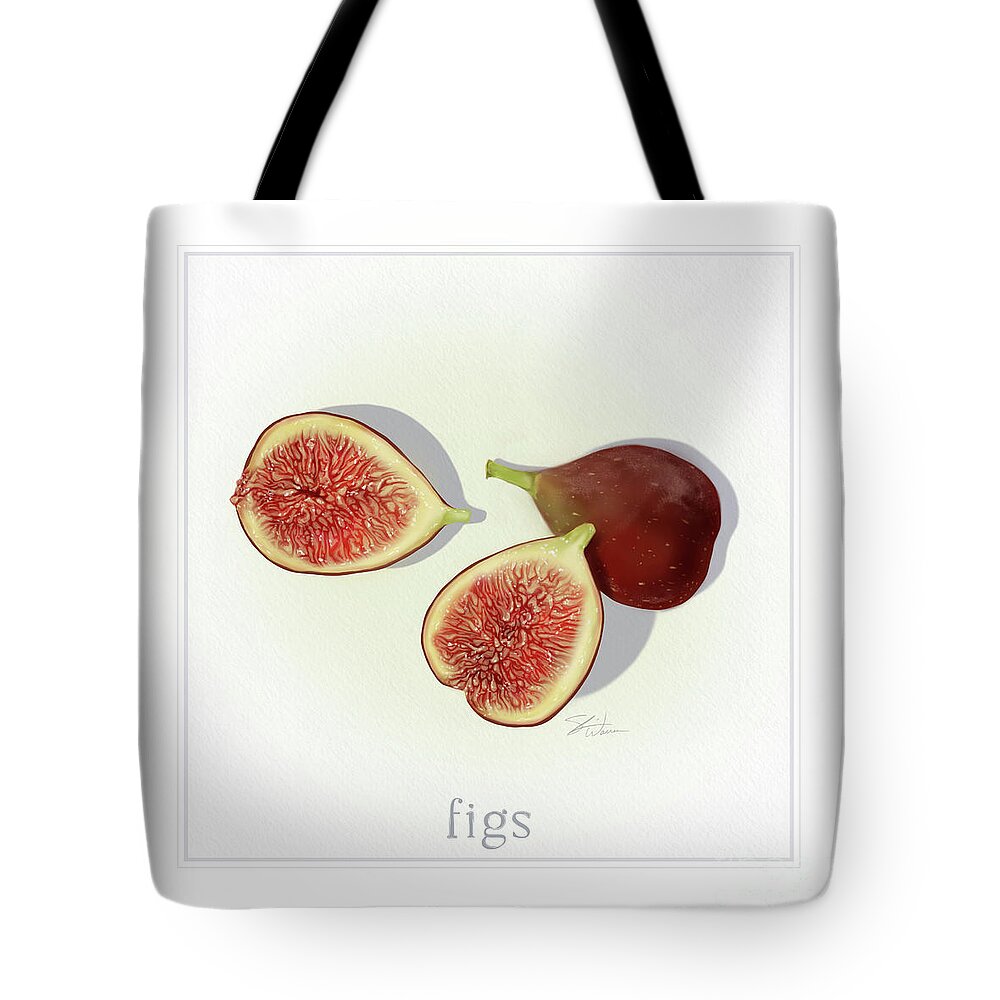 Fruit Tote Bag featuring the mixed media Figs Fresh Fruits by Shari Warren