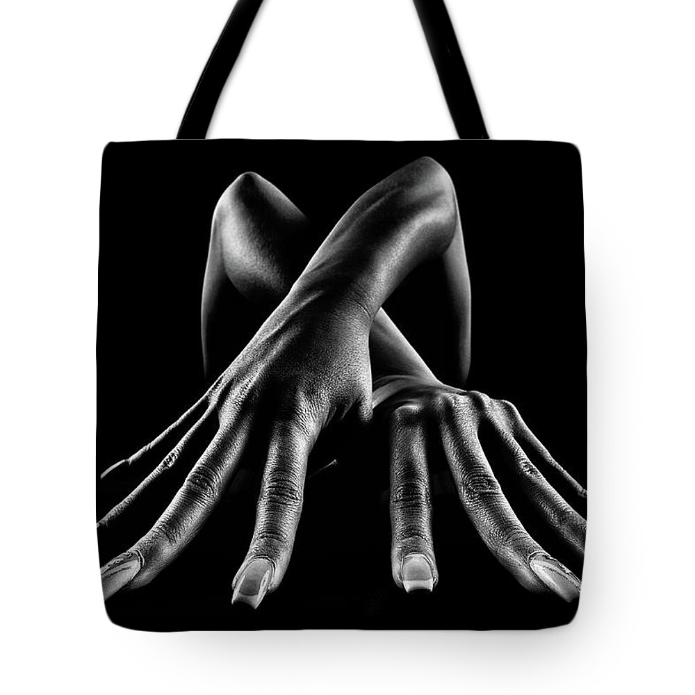 Hands Tote Bag featuring the photograph Figurative Body Parts by Johan Swanepoel