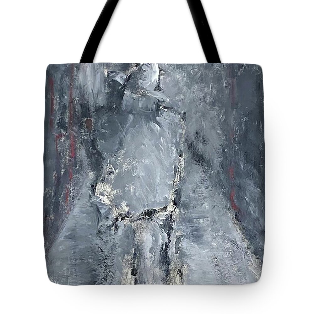 Figure Tote Bag featuring the painting Figure with hat by David Euler