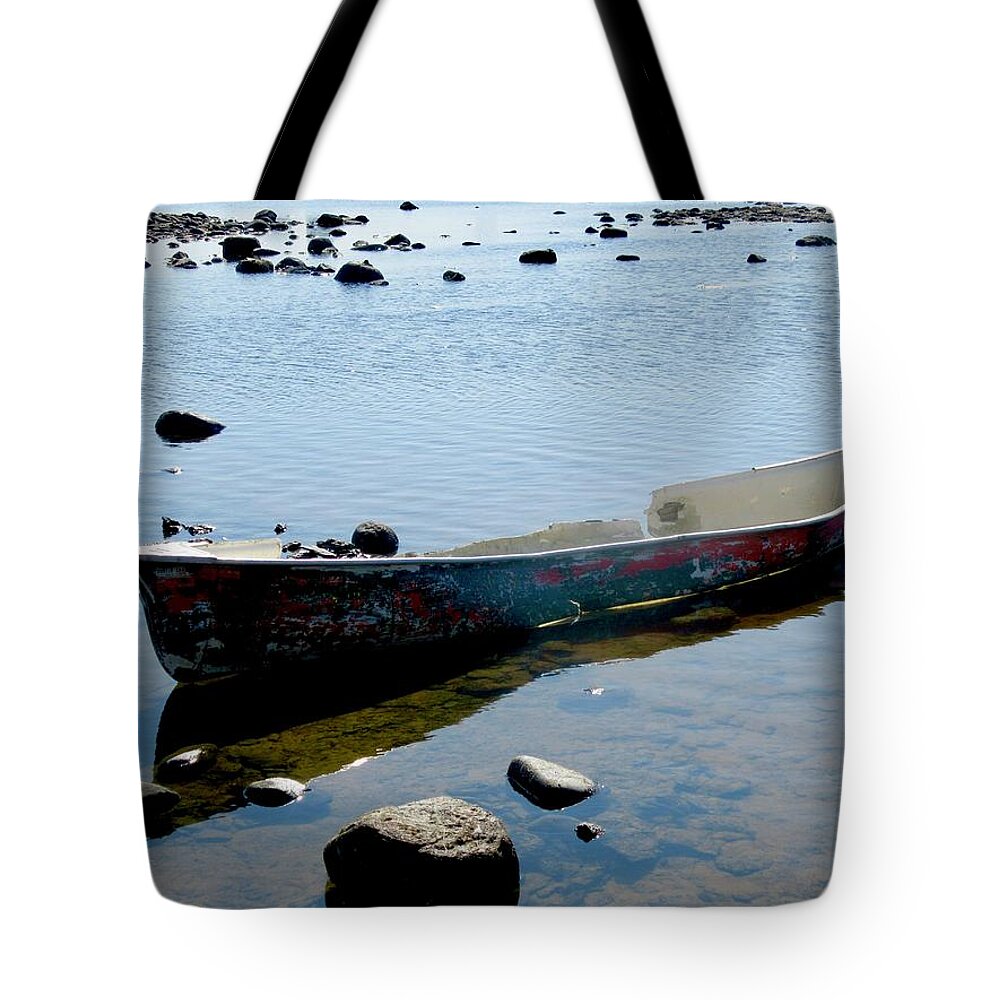 Boat Tote Bag featuring the photograph Final Resting Place by Stephanie Moore