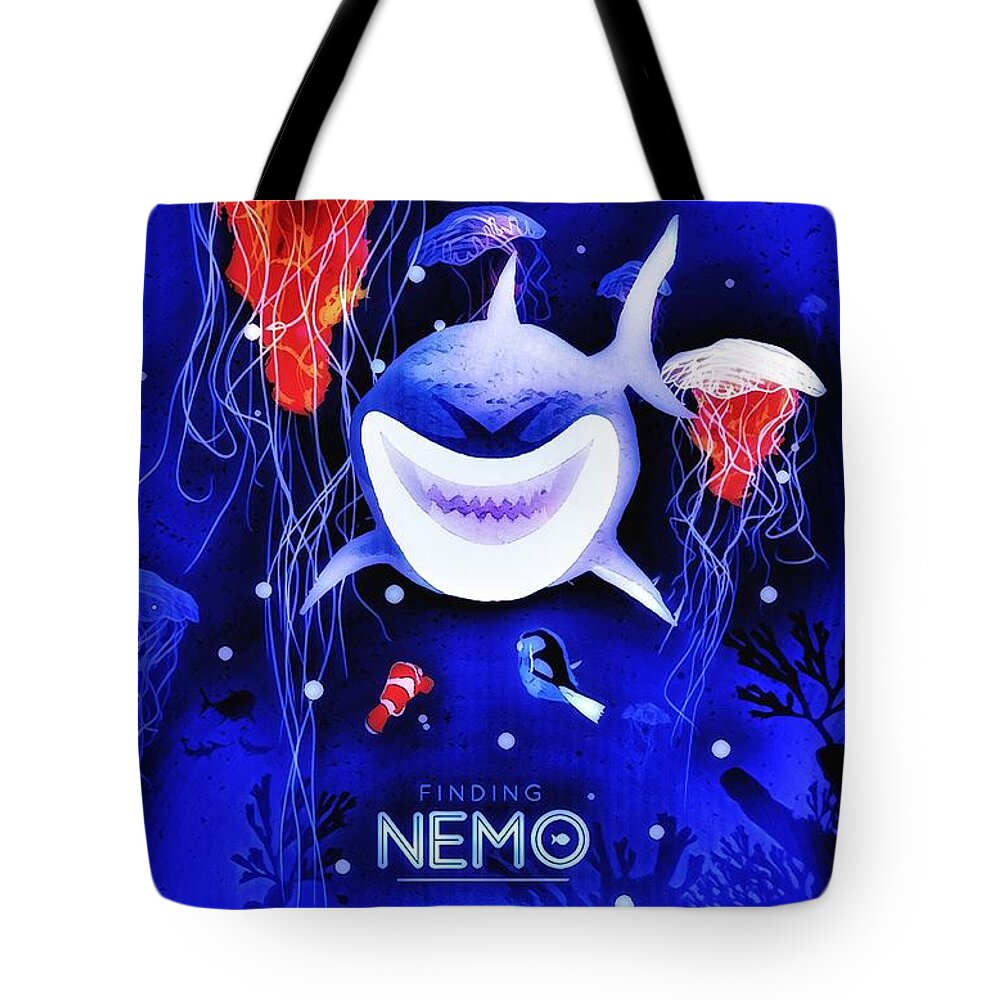 Nemo Tote Bag featuring the digital art Finding Nemo by HELGE Art Gallery