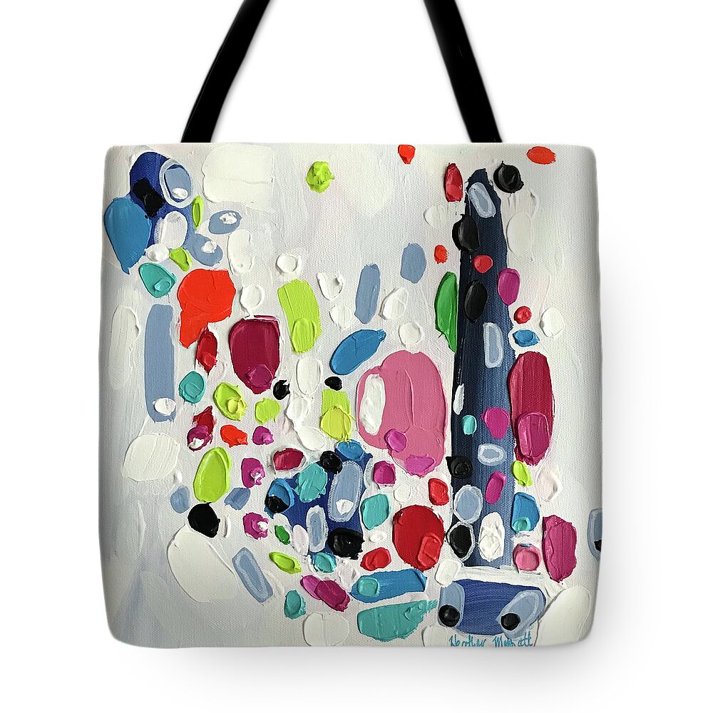 Abstract Art Tote Bag featuring the painting Finding Space by Heather Moffatt