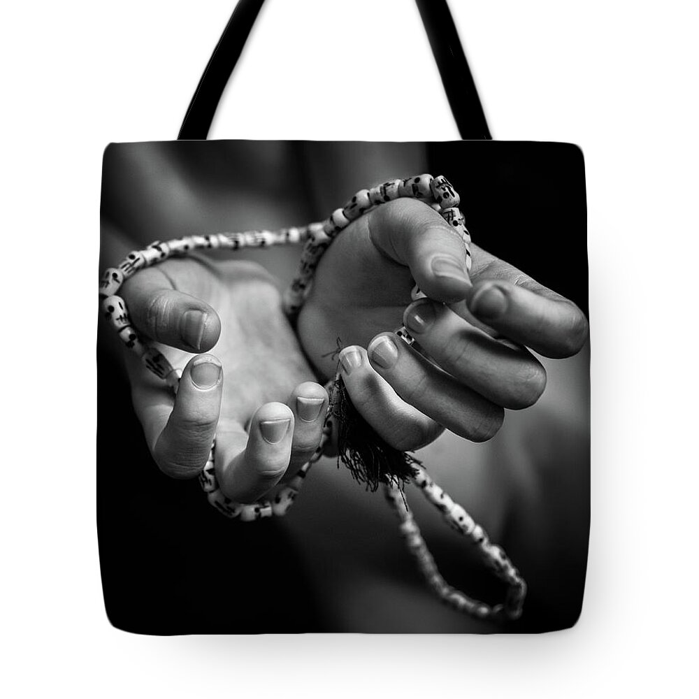 Nude Tote Bag featuring the photograph Fingers and Loops by Lindsay Garrett
